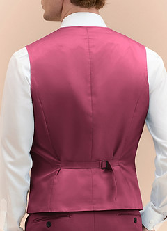 front James Burgundia Vestă de costum structurată elastică