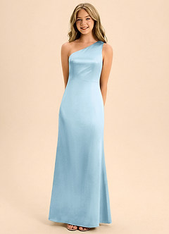 Azazie Eulalie Junior Klä av Sjöjungfru i Stretch Satin Rosett image4