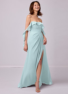 Barbie ♥ Azazie Bridesmaid Dresses Mist A-Line Off the Shoulder Chiffon Convertible Dress image5