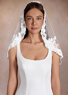front Persila Lace Elbow Length Veil