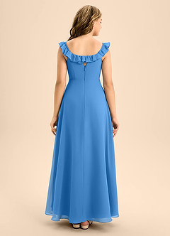 Azazie Callie Junior Blue Jay A-Line Ruched Chiffon Dress image2