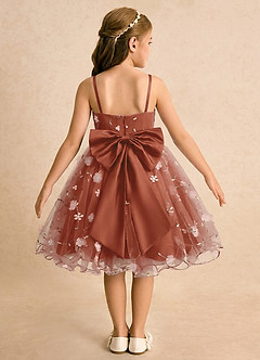 Azazie Junebug Flower Girl Dresses Auburn Ball-Gown Spaghetti Strap Tulle Dress image1