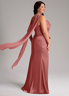 Azazie Sorrel 신부 들러리 드레스 인어 스트랩리스 스트레치 새틴 바닥 길이 드레스 image8