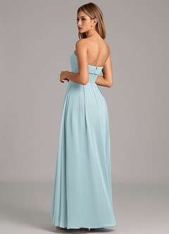 Azazie Lucienne Jurken voor bruidsmeisjes Converteerbaar Jurk van Chiffon met A-Lijn Strapless De Nevel image2