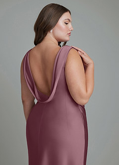 Azazie Kieryn Bridesmaid Dresses Amethyst Mermaid Pleated Stretch Satin Dress image14
