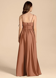 Azazie Catalina Junior Vestido de Bronceador de Satén Elástico de Corte en A con Escote de Corazón image2