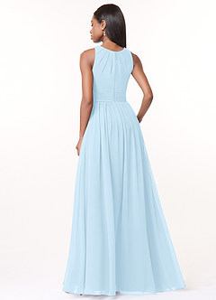 Azazie Harper Bridesmaid Dresses Sky Blue A-Line Pleated Chiffon Dress image2