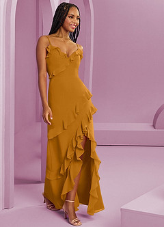 Barbie ♥ Azazie Jurken voor bruidsmeisjes Jurk van Chiffon met Kolom Boterbabbelaar image4