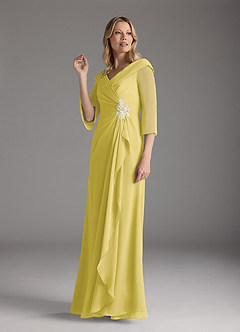 Azazie Jaycee Abiti per la Madre della Sposa Abito A-Line in Chiffon Canarino image4