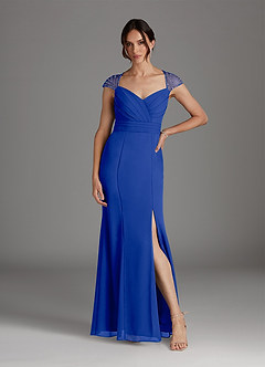 Azazie Blanchett Mother of the Bride Dresses Royal Blue Mermaid Sequins Chiffon Dress image2