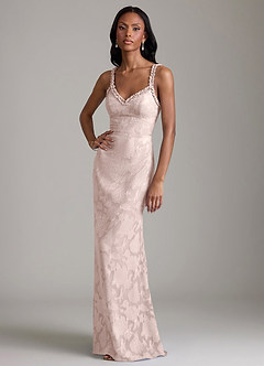 Azazie Corina Suknie dla druhen Syrena Marszczony Kwiatowe wypalenie Do ziemi Sukienka image5