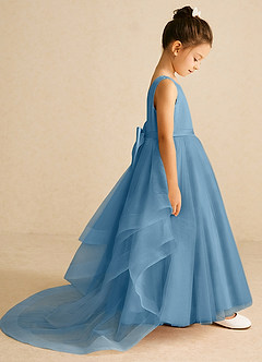 Azazie Pumpkin Flower Girl Klänningar Klänning A-Linje i Tyll Konvertibel image3