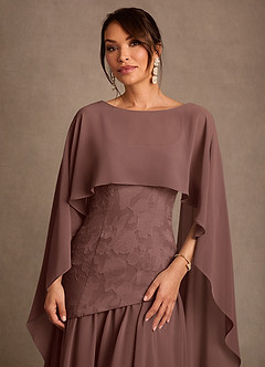 Azazie Flossie Mère de la mariée Robes Robe Trapèze en Mousseline de soie Plissée Expresso image6
