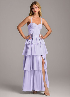 Azazie Alanna Bridesmaid Dresses Lilac A-Line Sweetheart Neckline Chiffon Dress image5