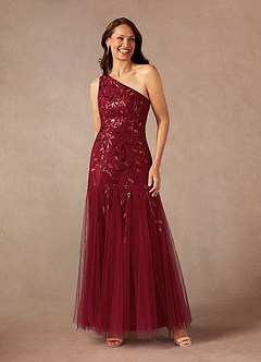 Azazie Backley Mère de la mariée Robes Robe Sirène en Paillettes Cabernet image1