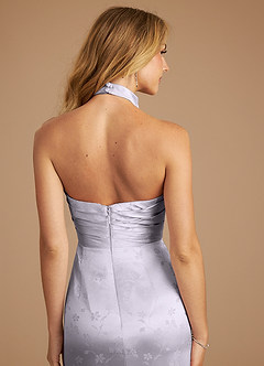 Azazie Jemma Bridesmaid Dresses Pebble Floral Jacquard Sheath Pleated Floral Jacquard Dress image6