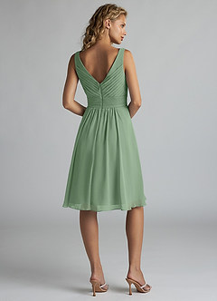 Azazie Grace Bridesmaid Dresses Matcha A-Line Pleated Chiffon Dress image2