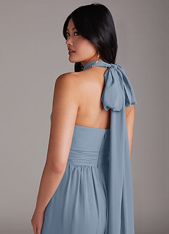 Azazie Lamara Brautjungfernkleider Wandelbar Schulterfrei Chiffon Overall/Jumpsuit Staubblau image11