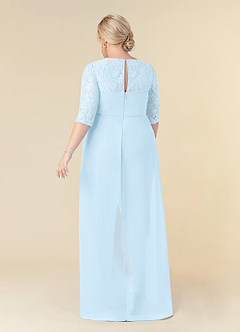 Azazie Leonine Mother of the Bride Dresses Sky Blue A-Line Scoop lace Chiffon Dress image9