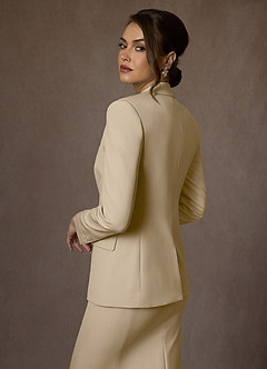 front Kennedy Champanhe Vestido estruturado com elastano