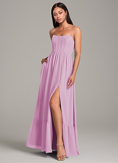 Azazie Kailee Bridesmaid Dresses Candy Pink A-Line with Pockets Chiffon Dress image4