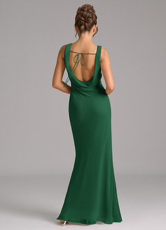 Azazie Rylina Bridesmaid Dresses Dark Green Mermaid Pleated Chiffon Dress image6