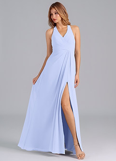 Azazie Dorota Bridesmaid Dresses Lavender A-Line Pleated Chiffon Dress image4