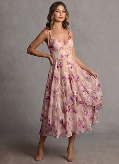 Harmony Mauve Floral Midi Dress image3