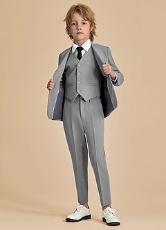 front Oliver Boys Grey 5-Piece Suit