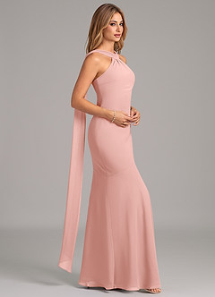 Azazie Kinsley Abiti da Damigella Abito Sirena in Chiffon Plissettato Rosetta image6