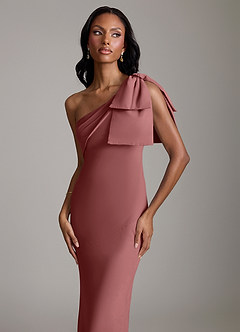Azazie Yuanna Robes de demoiselle d'honneur Robe Sirène en Mousseline de soie Asymétrique Améthyste image3
