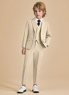 front Oliver Tan Boys 5-Piece Suit with Pre-tie