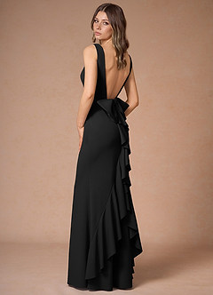 beller maxi dress black Sabella inspired black maxi dress Mustard Yellow Poly USA 9632 Short Color:Black Melange