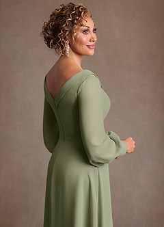 Azazie Paterson Mother of the Bride Dresses Pistachio A-Line Pleated Chiffon Dress image7