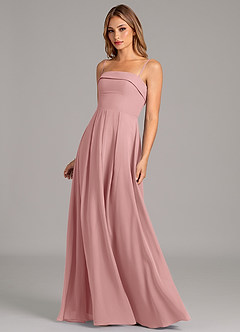 Azazie Lucienne Abiti da Damigella Abito Convertibile A-Line in Chiffon Senza Cinturino Rosa Polverosa image6