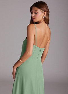 Azazie Wren Bridesmaid Dresses Matcha A-Line Strapless Chiffon Dress image7