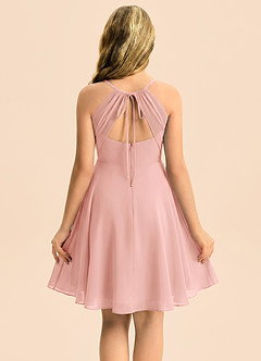 Azazie Avelina Junior Rosette A-Line Pleated Chiffon Dress image2