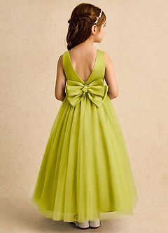 Azazie Lior Robe Demoiselle D'honneur Fillette Robe Princesse en Tulle Plissée Citronnelle image5