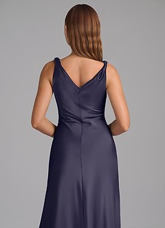 Azazie Nerine Jurken voor bruidsmeisjes Jurk van Stretch Satijn met A-Lijn Geplooid Stormachtig image2