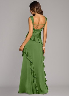 Azazie Sloane 신부 들러리 드레스 A라인 스윗하트 네크라인 스트레치 새틴 바닥 길이 드레스 image2