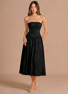 Isaura Black Midi Dress image4