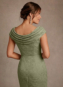 Azazie Irvine Mother of the Bride Dresses Pistachio A-Line Pleated Floral Burnout Dress image5