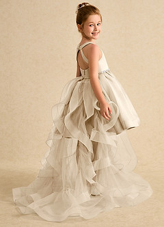 Azazie Julietta vestidos de niña de las flores Vestido de Champán de Tul de Princesa con Convertible image6
