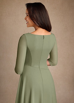 Azazie Durant Mother of the Bride Dresses Pistachio A-Line Pleated Chiffon Dress image5