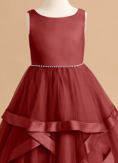 Azazie Posy Flower Girl Dresses Rust A-Line Beaded Tulle Dress image5