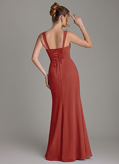 Azazie Agustina Bridesmaid Dresses Terracotta Mermaid Corset Chiffon Dress image7