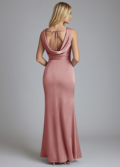 Azazie Tallie Bridesmaid Dresses Dusty Rose Mermaid Pleated Stretch Satin Dress image6