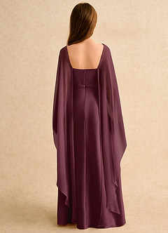 Azazie Fishie Girls Formal Flower Girl Dresses Cabernet A-Line Matte Satin Dress image2