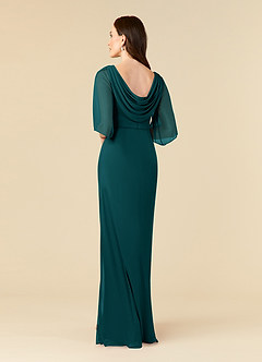 Azazie Magdalene Mother of the Bride Dresses Peacock Sheath Sequins Mesh Dress image3