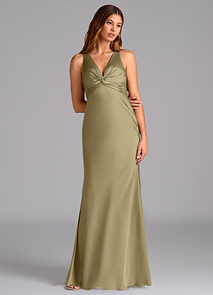 Azazie Hati Brudtärnklänningar Klä av Sjöjungfru i Stretch Satin Mossgrön image3